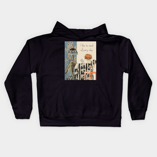 I Like To Read Every Day Kids Hoodie by LittleBean